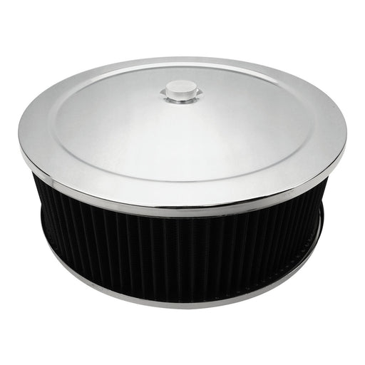 Proflow Air Filter Assembly Round 14in. x 5in, Chrome, Recessed Base, Each - PFEAF-6350127B-R PFEAF-6350127B-R