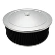 Proflow Air Filter Assembly Round 14in. x 5in, Chrome, Flat Base, - PFEAF-6350127B PFEAF-6350127B
