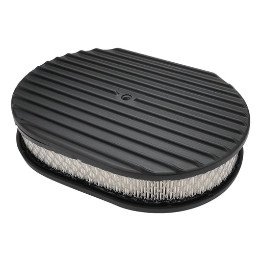 Proflow Air Filter Assembly, Aluminium Black, Fins Oval 12 x 2, Kit - PFEAF40050 PFEAF40050