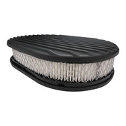 Proflow Air Filter Assembly, Aluminium Black, Fins Oval 12 x 2, Kit - PFEAF40050