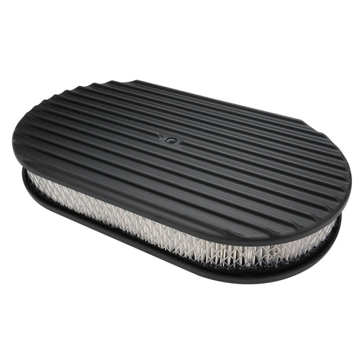 Proflow Air Filter Assembly, Aluminium Black, Fins Oval 15 x 2 x 8", Kit - PFEAF48050 PFEAF48050
