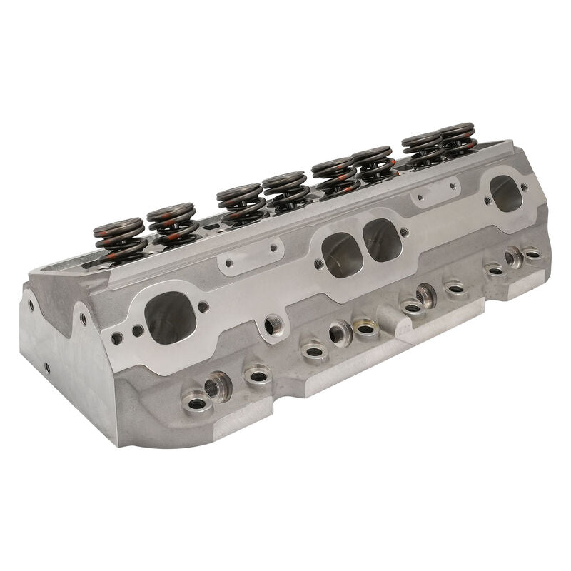 Proflow Cylinder Heads, SuperMax 220 CNC, SB Chev, Aluminum, Assembled, 7/16 Studs & G/Plates 64cc Chamber, Angle Plug, 210cc Intake Runner,600HP,Pair - PFEAHC22064-CNC