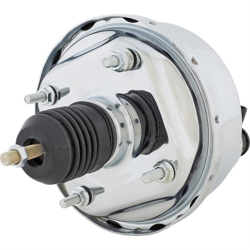 Proflow Power Brake Booster Universal 7in. Single Diaphragm, Chrome - PFEBB7001CH