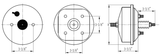 Proflow Power Brake Booster Universal 8in. Single Diaphragm, Chrome - PFEBB8003CH