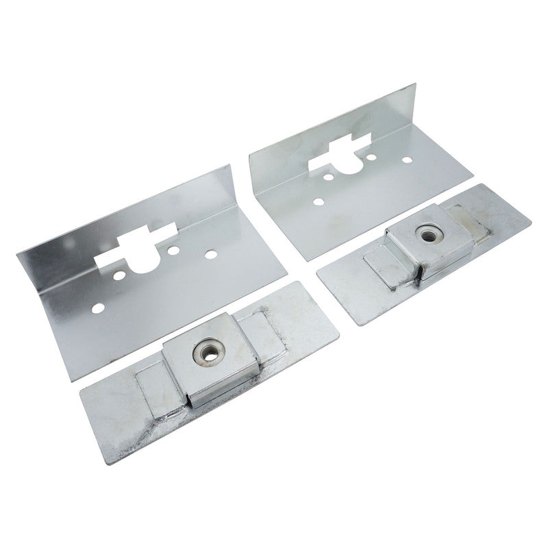 Proflow Universal Standard Bear Jaw Car Door Latch Kit, With Striker Plates, Zinc Plated, Two Stage Latch. Kit - PFEBJ-7