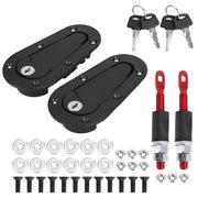 Proflow Bonnet Hood Pins, Plush Flush, Aluminium Pins, With Locking Key, 4.961 in, Kit - PFEBL500-L