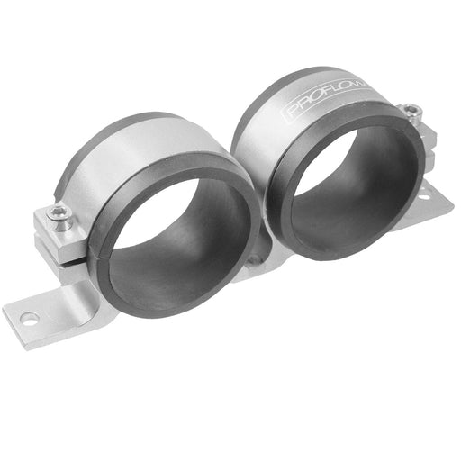 Proflow Fuel Pump Dual Mount Dual Bosch 044 Bracket, Silver - PFEBOSDUALBKTSIL
