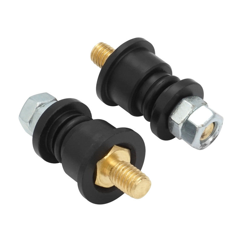 Proflow Electrical Bulkhead Connectors, Terminals, HDPE, Black, Pair - PFEBT-0102 PFEBT-0102