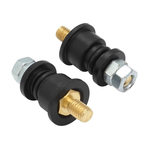 Proflow Electrical Bulkhead Connectors, Terminals, HDPE, Black, Pair - PFEBT-0102 PFEBT-0102