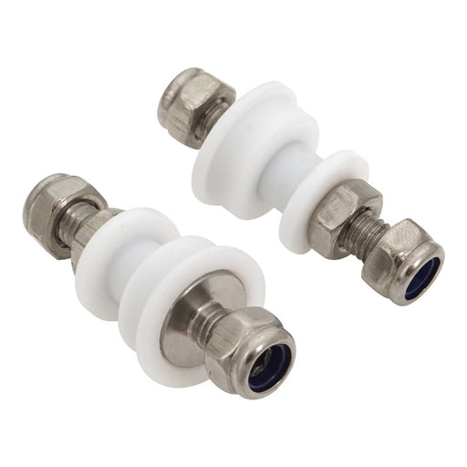 Proflow Electrical Bulkhead Connectors, High Current, Stainless Steel, PTFE, 25A Max, Pair - PFEBT-0105 PFEBT-0105