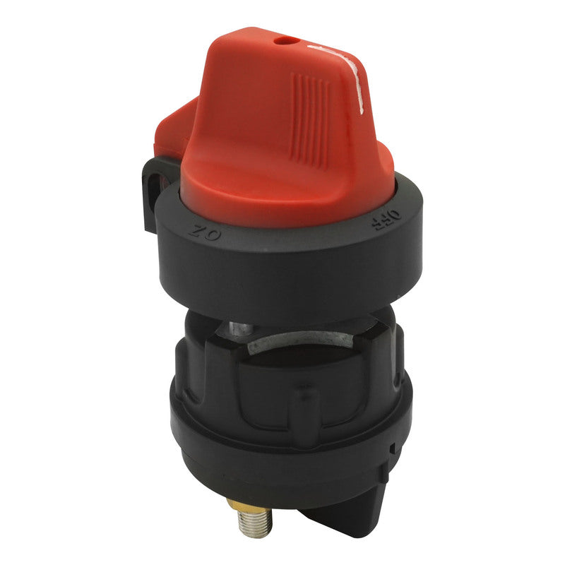 Proflow The Big Round Battery Disconnect Switch, On-Off, Plastic, Red/Black Marine Style with lock hole, 12v - 36v, 300Amp - PFEBT-047