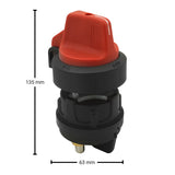Proflow The Big Round Battery Disconnect Switch, On-Off, Plastic, Red/Black Marine Style with lock hole, 12v - 36v, 300Amp - PFEBT-047