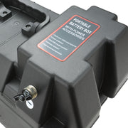 Proflow Battery Box Kit , Portable Power Storage Marine, Cig & USB Socket, Volt Meter Display, 16A ,External Size 435W x 265D x 330H . - PFEBT-880