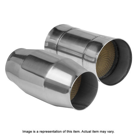 Proflow Catalytic Converter, Universal Stainless Steel Polished, 200 Cell 2.5in. x 200mm Length - PFECAT25200 PFECAT25200