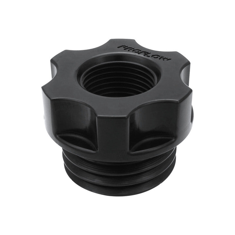 Proflow Oil Cap Breather, For Ford Falcon Barra 4.0L, -10AN, Screw-on, Billet Aluminium, Black - PFECC-CAPBA PFECC-CAPBA