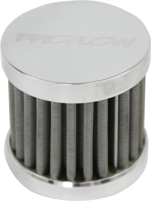 Proflow Oil Breather Filter Billet -12AN Female, Valve Cover, 90x78mm, Polished - PFECCB-1