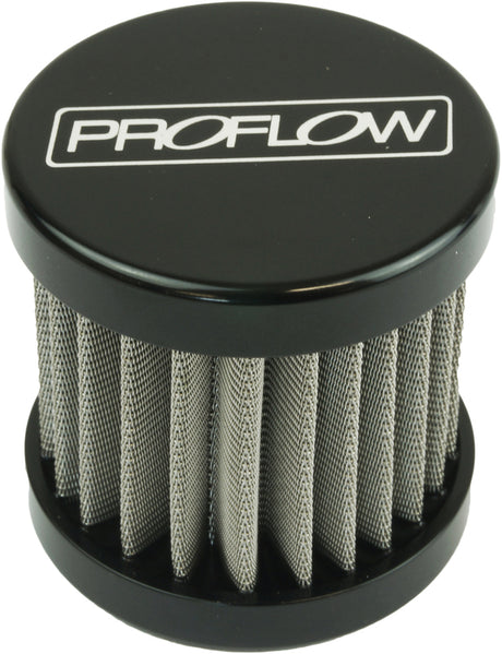 Proflow Oil Breather Filter Billet -06AN Female Thread, 40x40mm, Black - PFECCB-2BK PFECCB-2BK