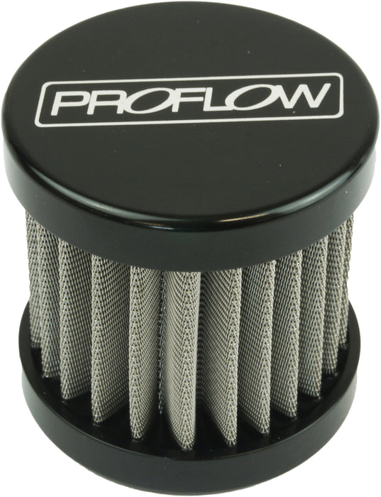 Proflow Oil Breather Filter Billet -06AN Female Thread, 40x40mm, Black - PFECCB-2BK