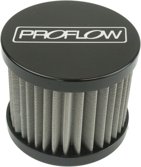 Proflow Oil Breather Filter Billet -08AN Female Thread, 60x50mm, Black - PFECCB-3BK PFECCB-3BK