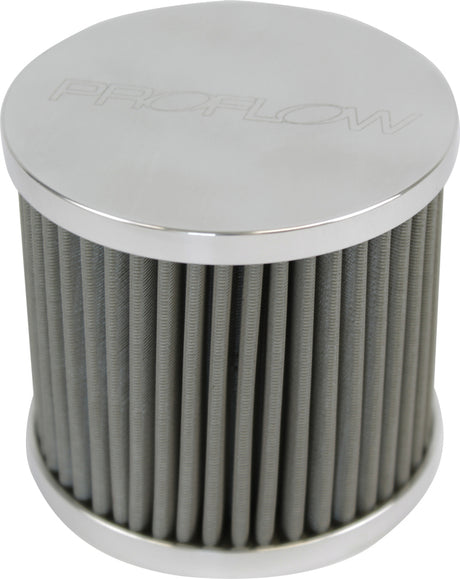 Proflow Oil Breather Filter Billet -08AN Female Thread, 60x50mm, Polished - PFECCB-3 PFECCB-3