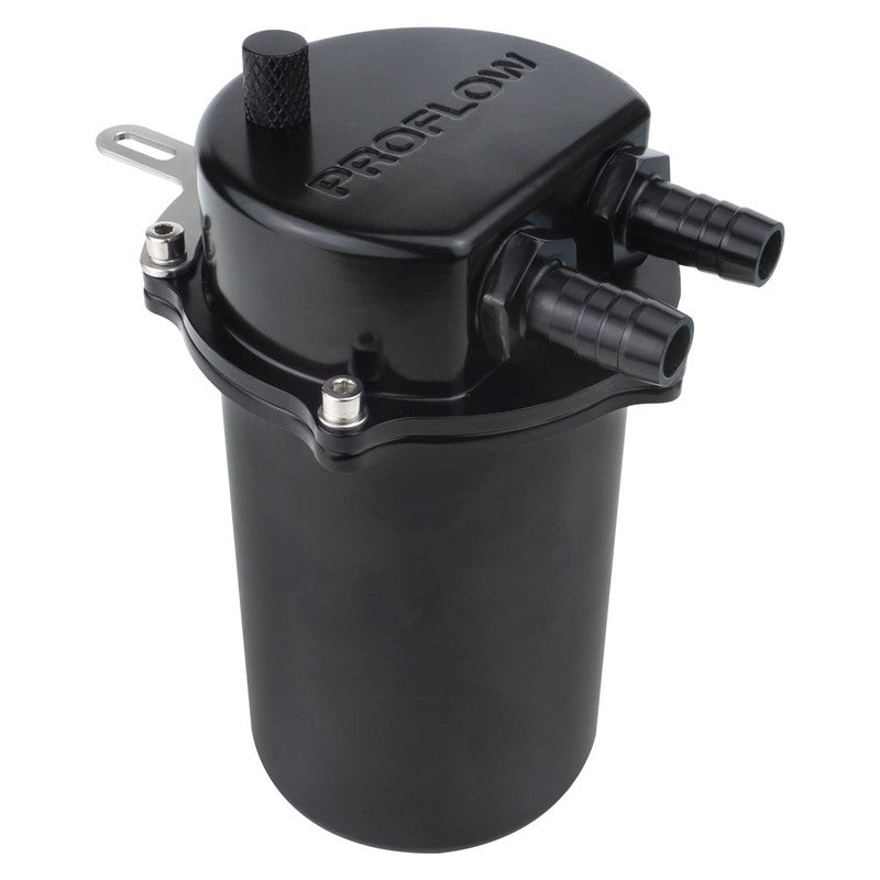 Proflow Catch Can Kit, Oil Separator, Baffled, Recirculating, 500mL, Billet Aluminium, Universal - PFECCT-500BK PFECCT-500BK