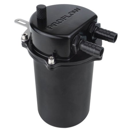 Proflow Catch Can Kit, Oil Separator, Baffled, Recirculating, 500mL, Billet Aluminium, Universal - PFECCT-500BK PFECCT-500BK