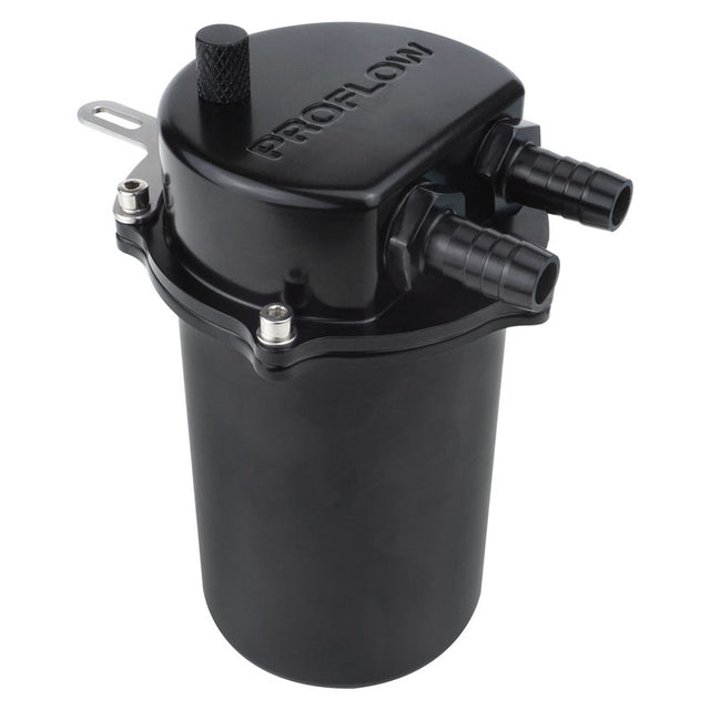 Proflow Catch Can Kit, Oil Separator, Baffled, Recirculating, 500mL, Billet Aluminium, Universal - PFECCT-500BK PFECCT-500BK