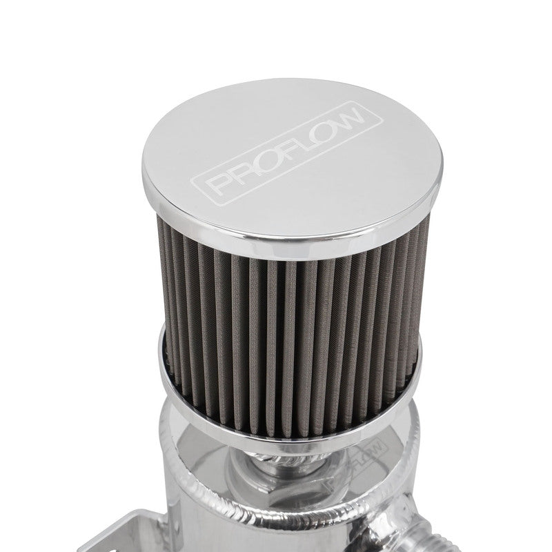 Proflow Oil Breather Tank Pro Aluminium, 650mL, -12AN Male, Polished - PFECCT075AN