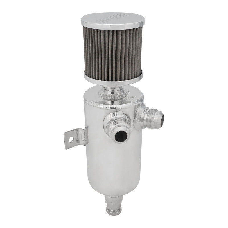 Proflow Oil Breather Tank Pro Aluminium, 650mL, -12AN x 2 Male, Polished - PFECCT080AN PFECCT080AN