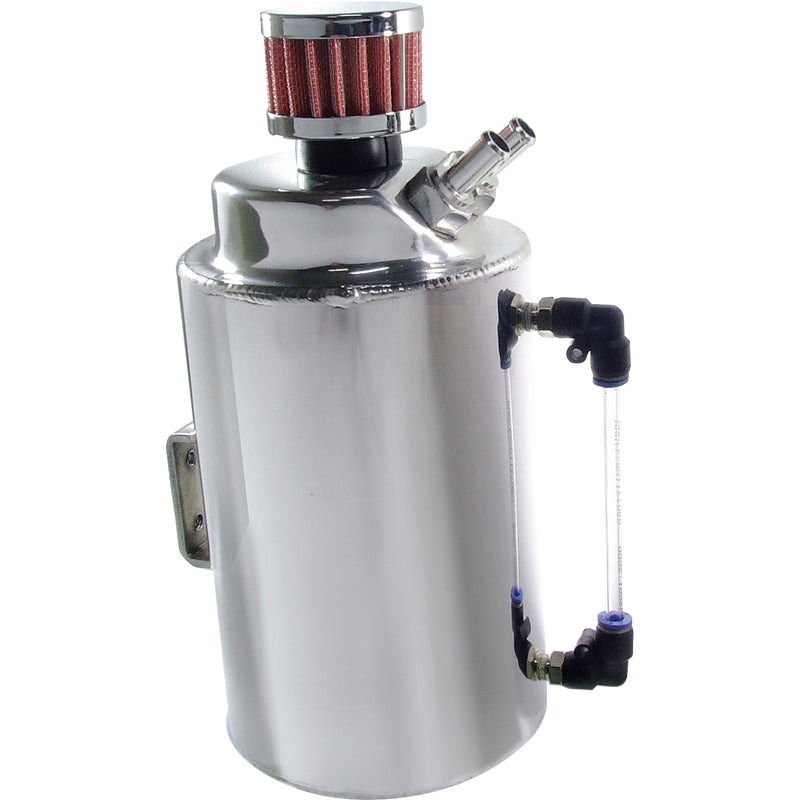 Proflow Oil Breather Catch Tank 2L w/Breather, Polished - PFECCT2P PFECCT2P