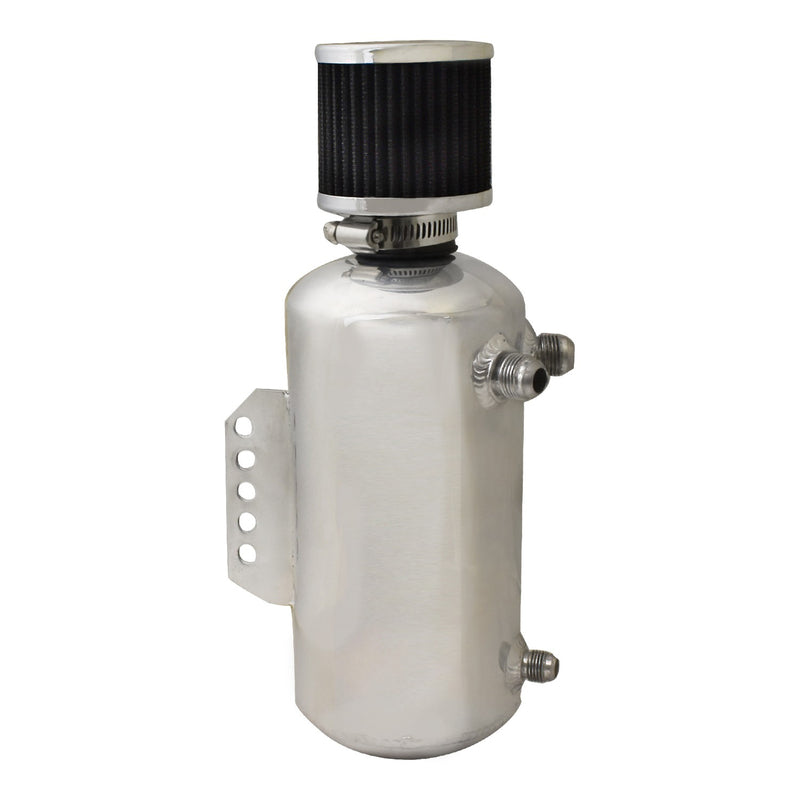 Proflow Oil Breather Catch Tank 2L w/AN-8 x 2 + 1 -6 Hose Ends & Breather, Polished - PFECCT2RP