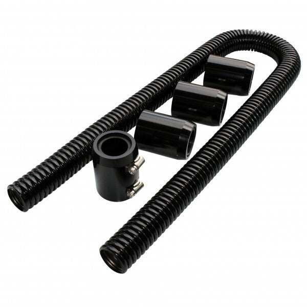 Proflow Radiator Hose Flexible, Stainless Steel Black Kit, 48in. Length, 34/38mm Adaptors - PFECHR48BK PFECHR48BK