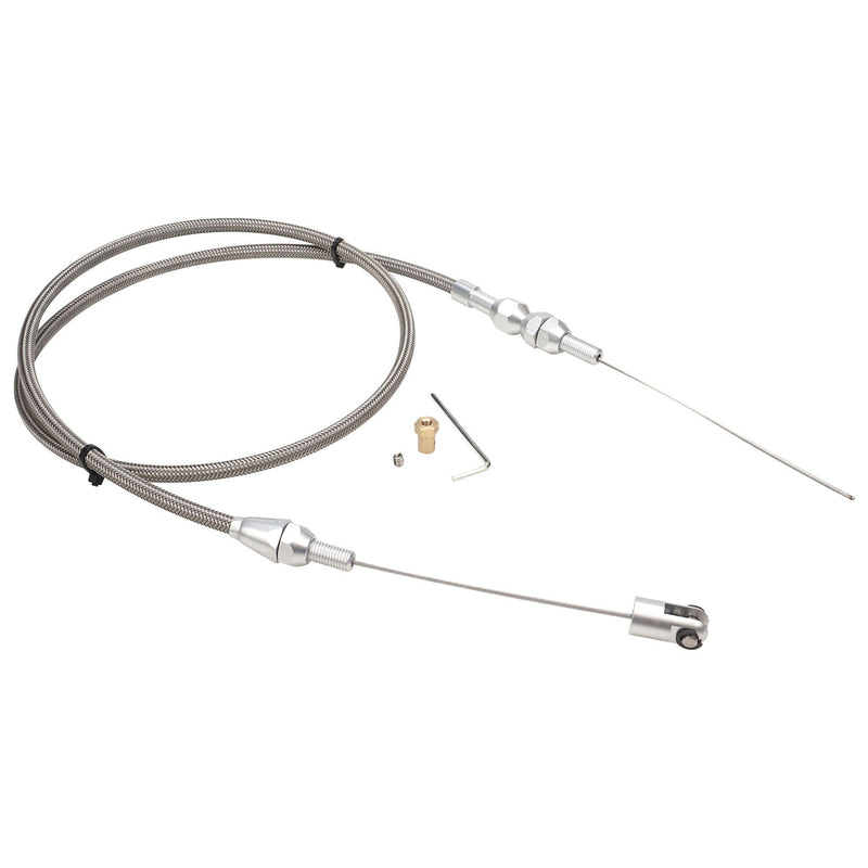 Proflow Throttle Cable, For Holden Commodore LS, Braided Stainless Wire, 48 in. Length - PFECSS-LS48