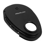 Proflow Timing Cover, 2-piece, Billet Aluminium, Black Anodised, Silicone Bead Gasket, SB For Chevrolet V8 Small Block, Kit - PFECTCBK