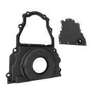 Proflow Timing Cover, 2-Piece, Cast Aluminium, Black powdercoat, With Cam Sensor, Chev, Commodore LS, V8 - PFECTCLSCS-MBK