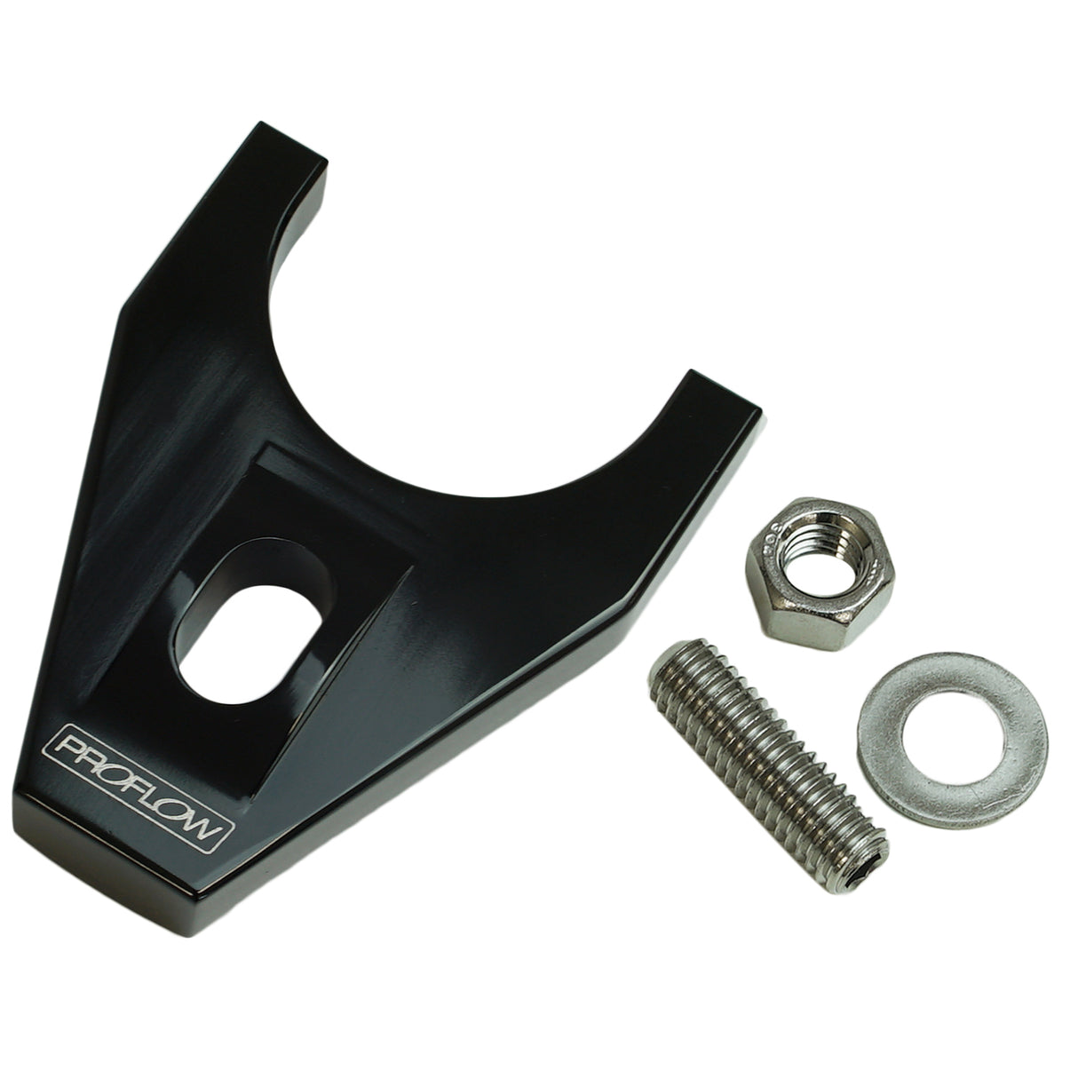 Proflow Distributor Hold-Down Clamp, For Chevrolet SB/BB & Holden V8, Billet Aluminium, Black, Stud Mount - PFEDC032BK PFEDC032BK