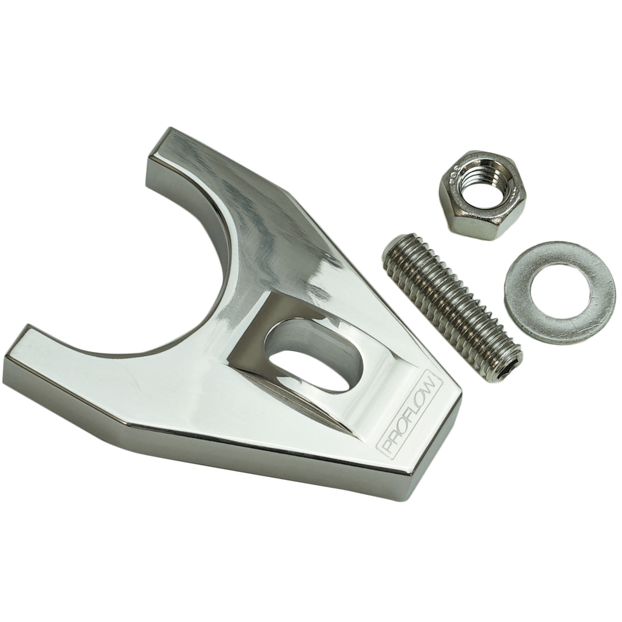 Proflow Distributor Hold-Down Clamp, For Chevrolet SB/BB & Holden V8, Billet Aluminium, Polished, Stud Mount - PFEDC032P PFEDC032P
