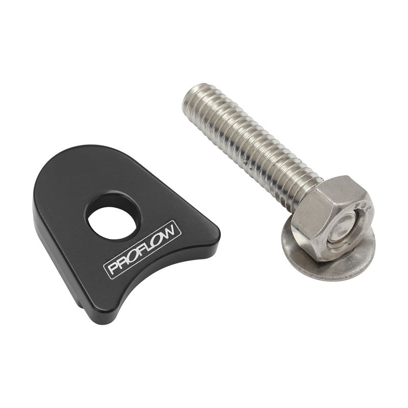 Proflow Distributor Hold-Down Clamp, For Ford Windsor & Cleveland, Billet Aluminium, Black, Stud Mount, Each - PFEDC035BK
