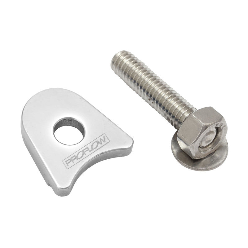 Proflow Distributor Hold-Down Clamp, For Ford Windsor & Cleveland, Billet Aluminium, Polished, Stud Mount, Each - PFEDC035P