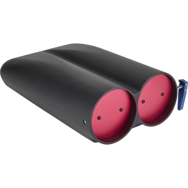 Proflow Carburettor Scoop, Aluminium, Black, Red Butterfly, Shot Gun Style, Single/Dual Carburettor, Each - PFEEA5236BK