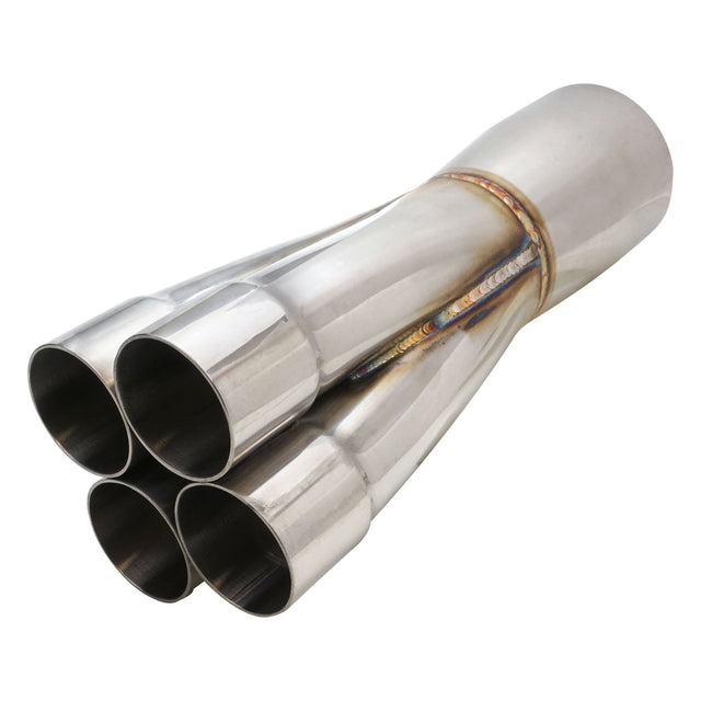 Proflow Exhaust Collector, Merge, 304 Stainless Steel, Slip On, 12in. x 1-7/8in. Primary To 3-1/2in. - PFEECS14743SS PFEECS14743SS