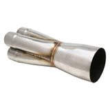 Proflow Exhaust Collector, Merge, 304 Stainless Steel, Slip On, 12in. x 1-7/8in. Primary To 3-1/2in. - PFEECS14743SS