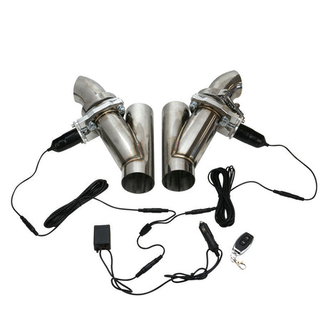 Proflow Dual Exhaust Cutouts, Electric, Aluminium, Bolt On, 3.0 in. Diameter, Stainless Steel Tubing, Kit - PFEEEC300-D PFEEEC300-D