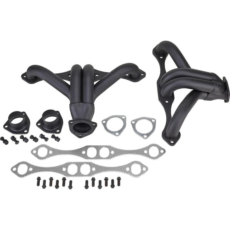 Proflow Exhaust Headers, 1- 5/8'' Tight-Fit Block Huggers SB Chev, Black Ceramic Coated, Set - PFEEH5560BK