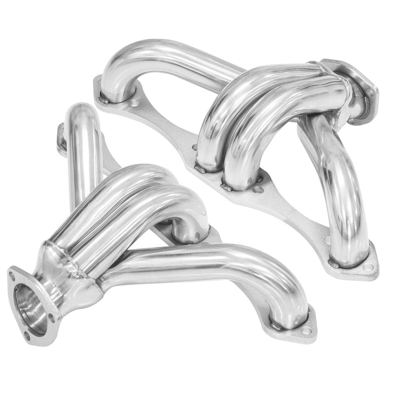 Proflow Exhaust Headers, 1-5/8'' Tight-Fit Block Huggers SB Chev, Stainless Steel, Polished, Set - PFEEH5560S PFEEH5560S