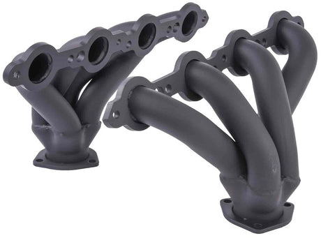 Proflow LS Exhaust Headers, Tight-Fit 1-5/8'' Block Huggers, Chevrolet Holden LS1 LS2 Centre Outlet, Black Ceramic, Set - PFEEH7000BK PFEEH7000BK