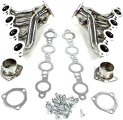 Proflow LS Exhaust Headers, Tight-Fit 1-5/8'' Block Huggers, Chevrolet Holden LS1 LS2 Centre Outlet, Stainless Steel, Set - PFEEH7000S