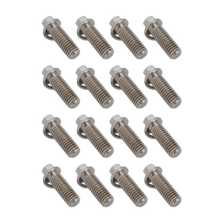 Proflow Header Bolts, 5/16'' Hex Head, Tight Access, 3/8''-16 x 1.00'', Stainless, SS304, 0.527'' OD Washers, Set of 16 - PFEEHBST-1 PFEEHBST-1
