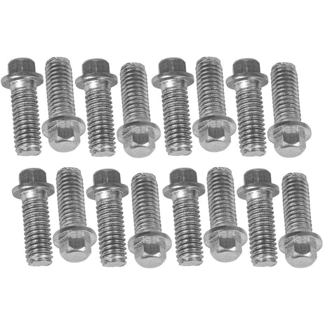 Proflow Header Bolts, Hex Head, 3/8in. x 1'' Length, Stainless Steel, For Chevrolet, For Ford, Set of 16 - PFEEHBST PFEEHBST