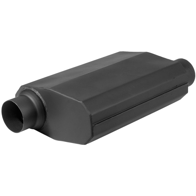 Proflow Muffler, Black Flow Chamber 2-1/2in. Side Inlet To 2-1/2in. Side Outlet - PFEEM21504 PFEEM21504
